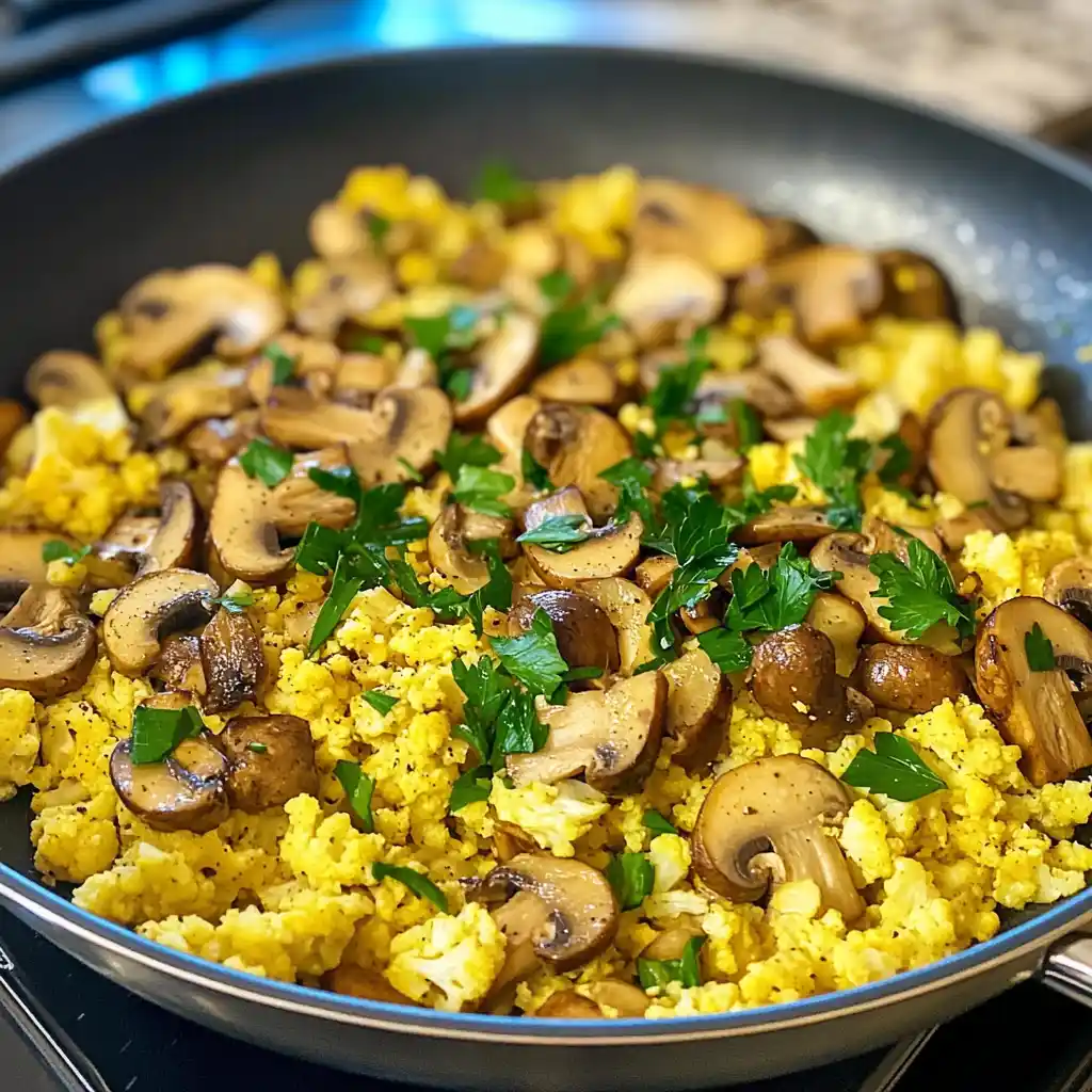 Mushroom Cauliflower Scramble
